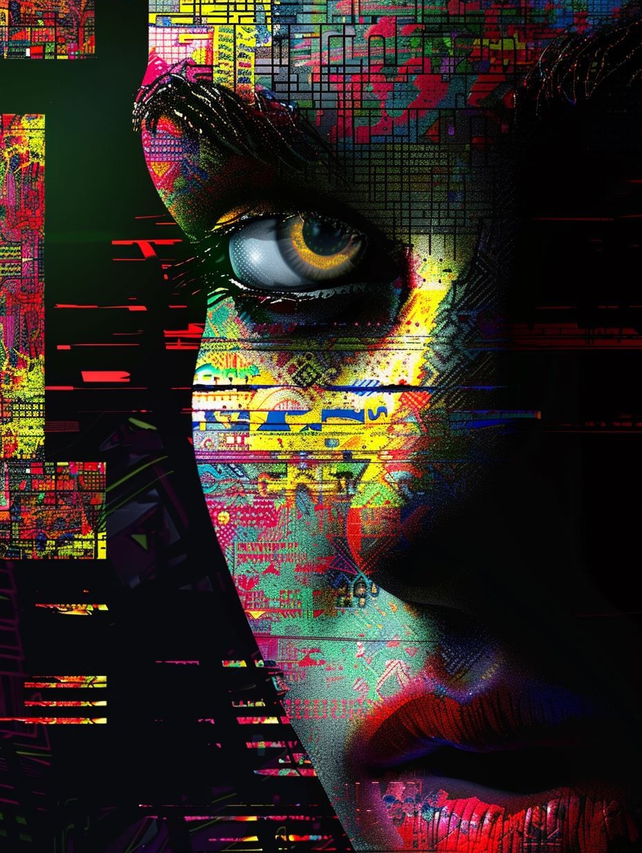 Neon Glitch Digital Portrait - Image 3