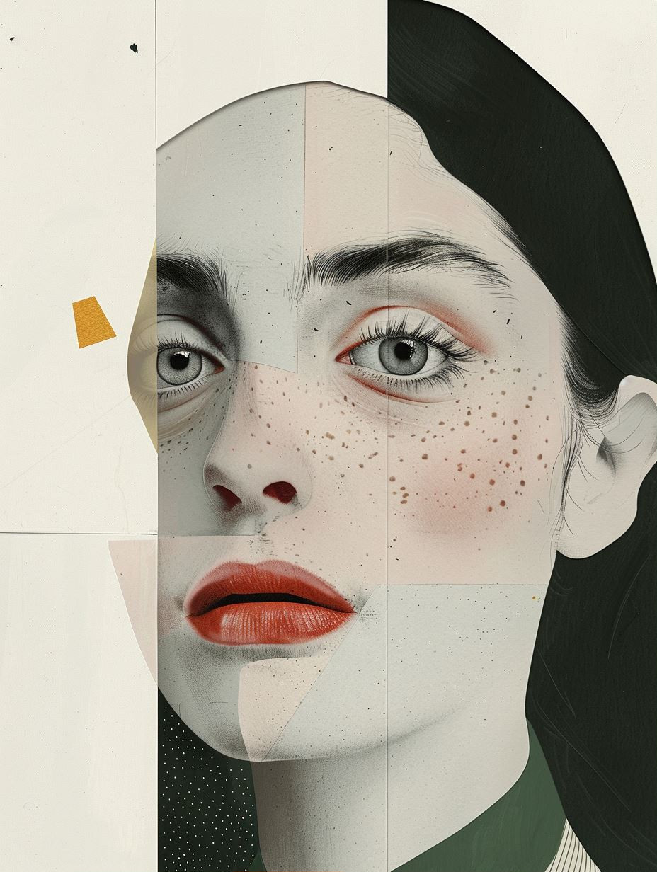 Fragmented Beauty: A Surrealist Collage - Image 1