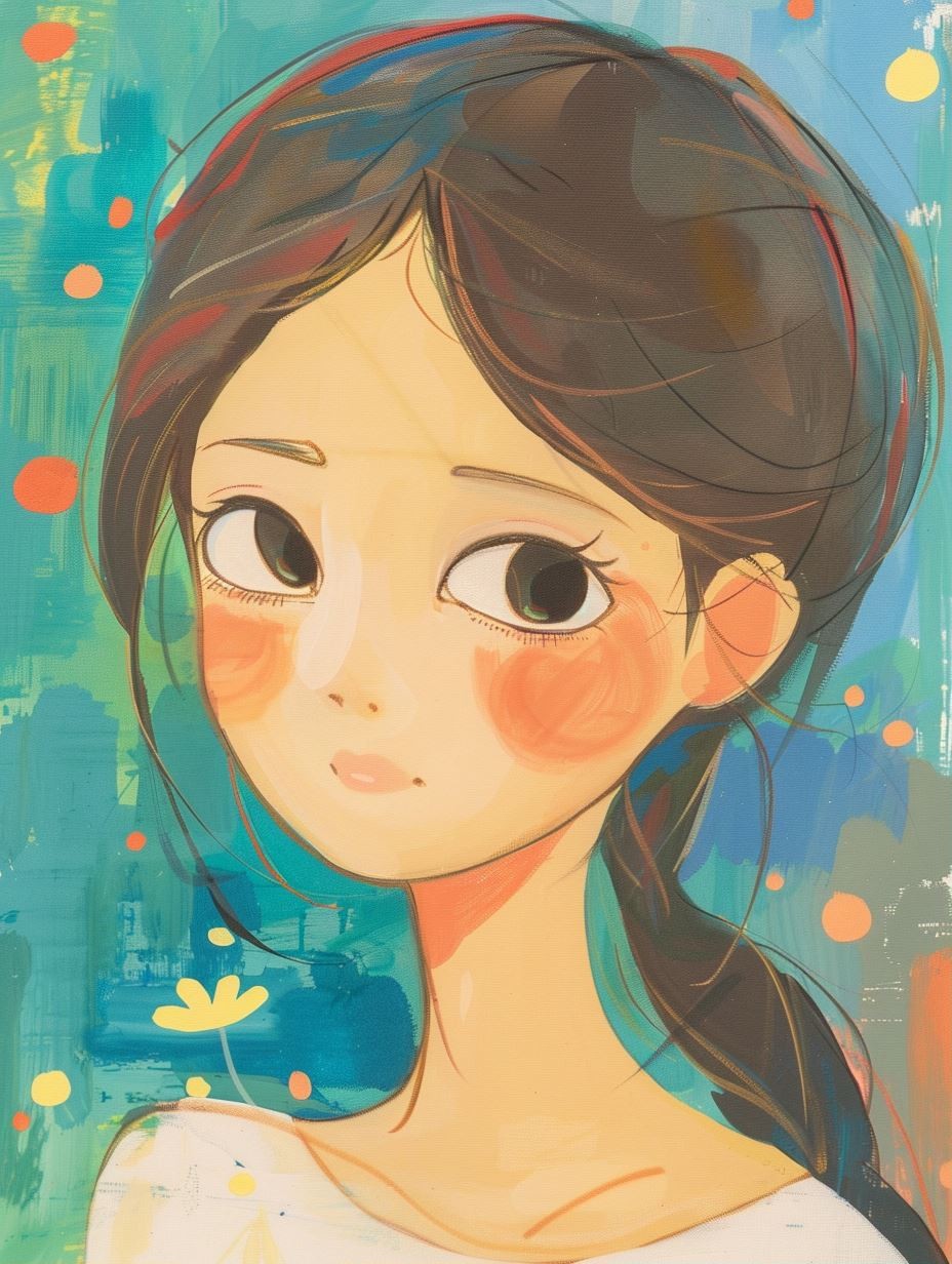 Whimsical Gazes in Watercolor - Image 1