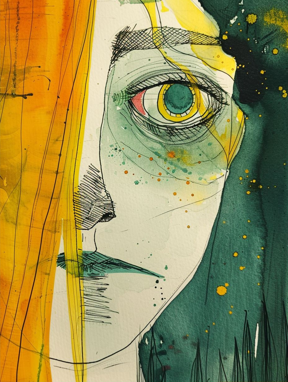 Abstract Melancholy in Ochre Tones - Image 2