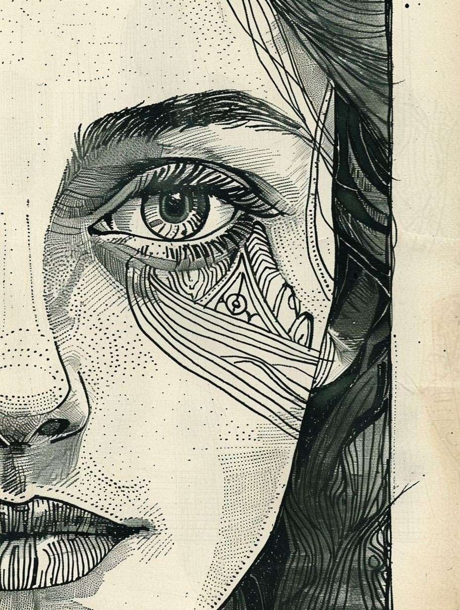 Vintage Halftone Portrait Study - Image 2
