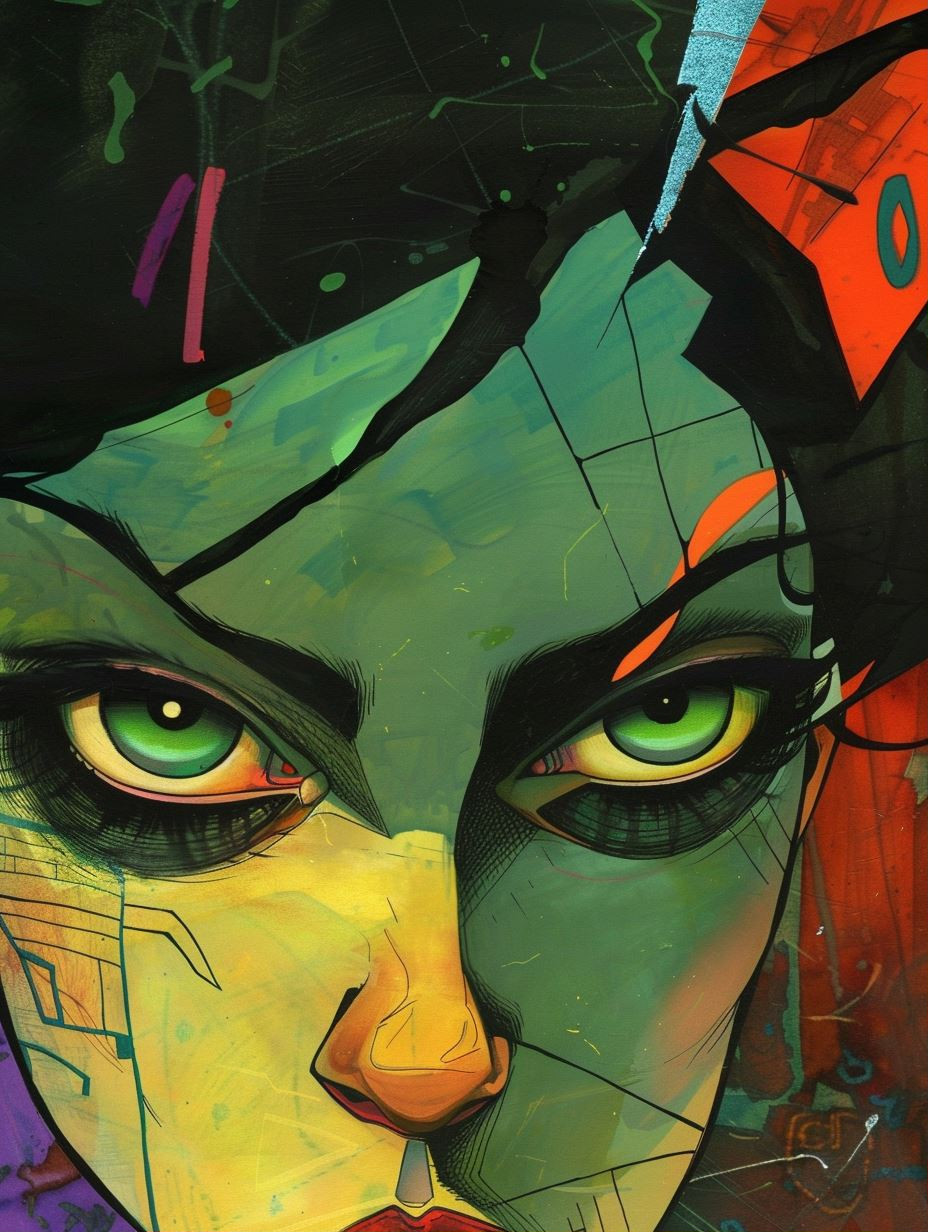 Neon Cyberpunk Portrait Art