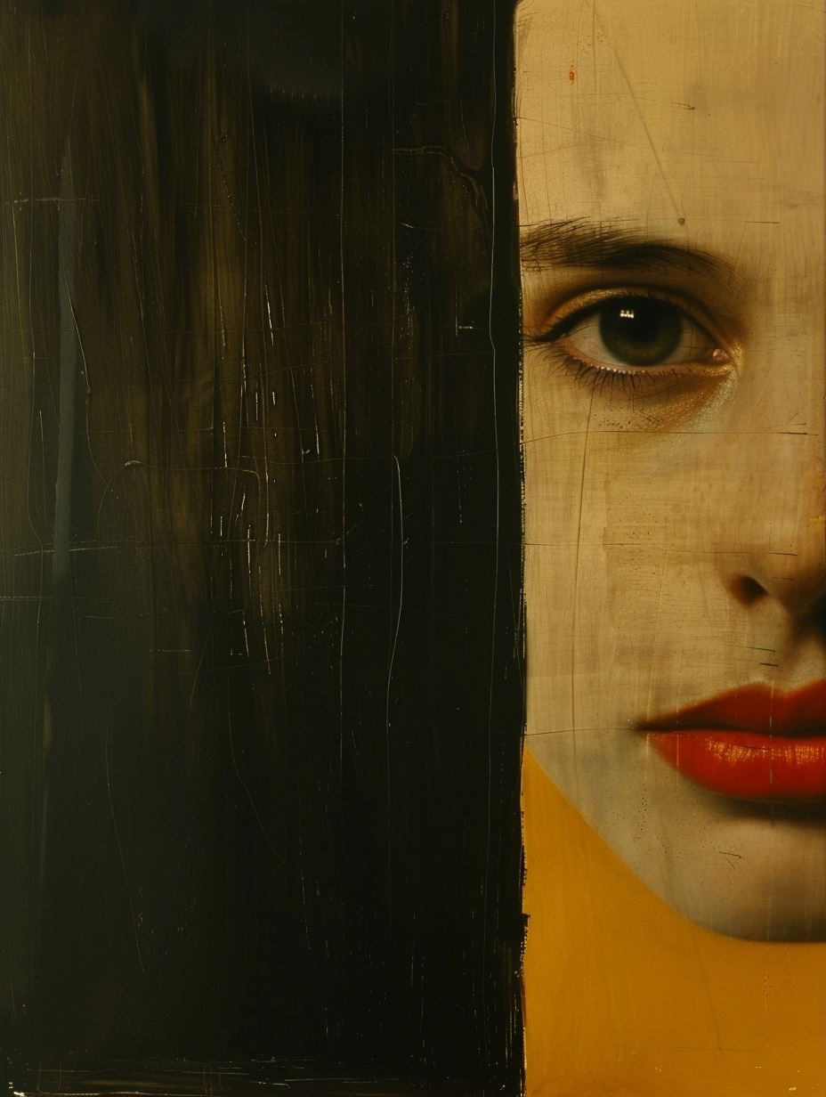 Fragmented Gaze in Ochre - Image 1