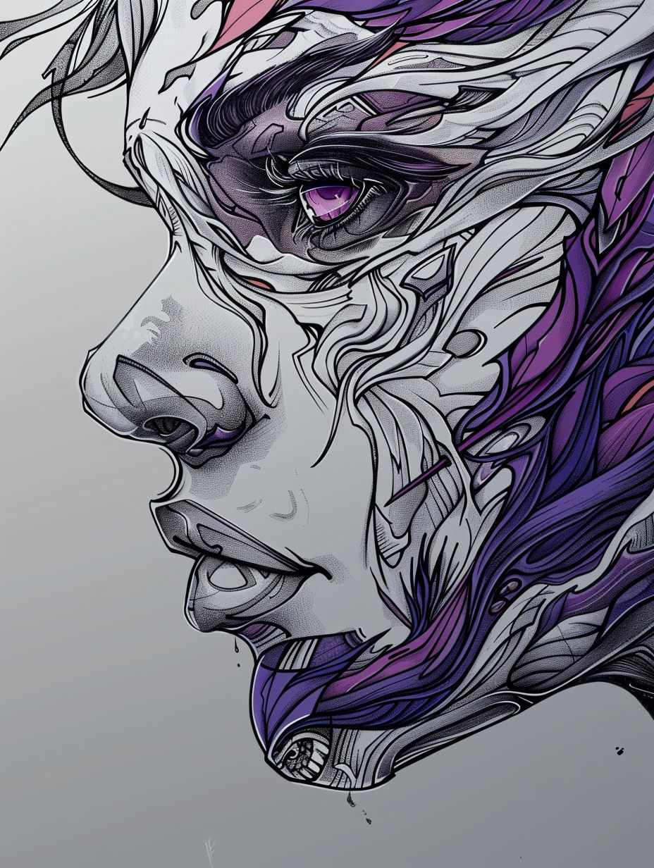 Cybernetic Soul in Violet Hues - Image 1