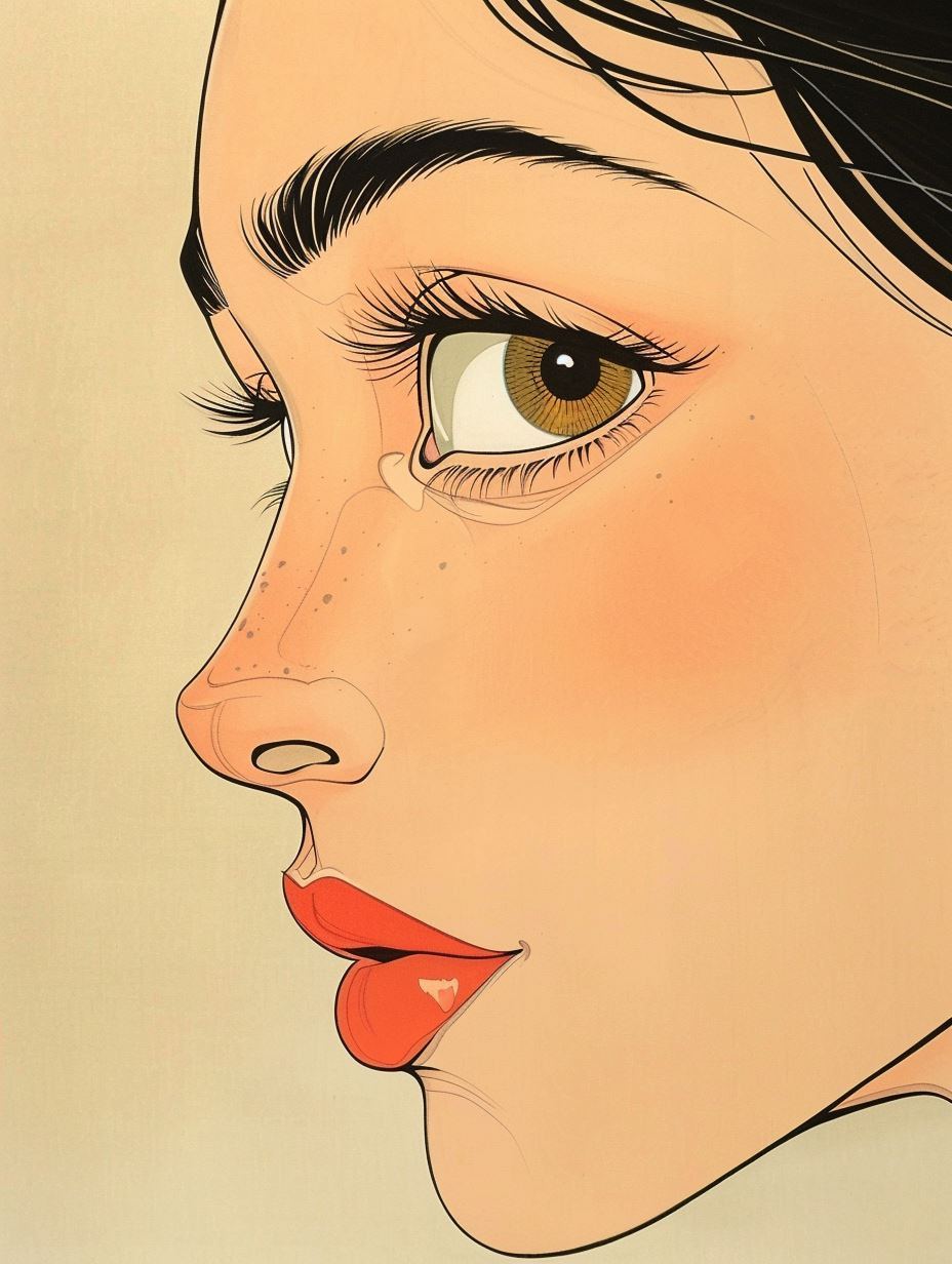 Elegant Vintage Ink Portrait - Image 2