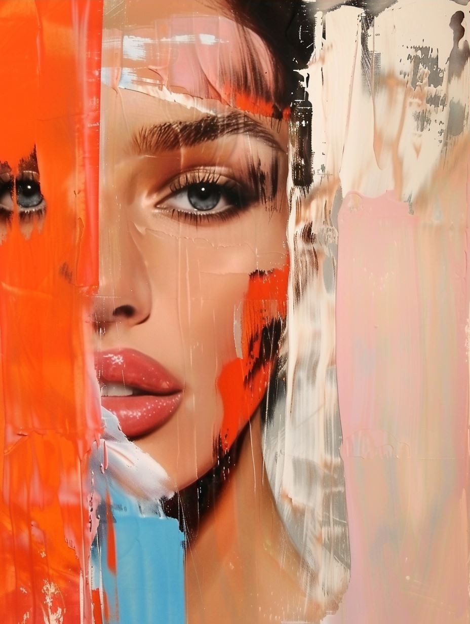 Abstract Crimson Portrait Fusion - Image 3