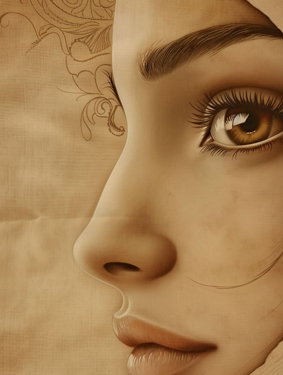 Ethereal Gaze in Golden Tones - Image 1