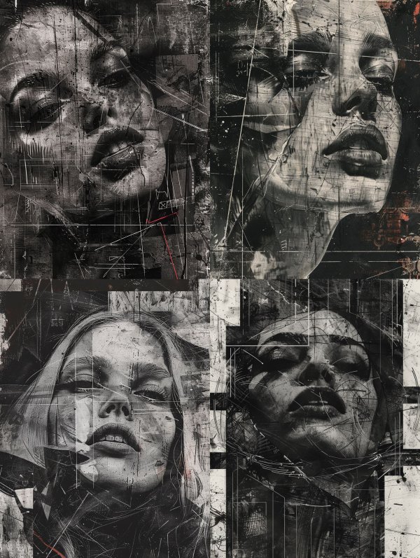 Fragmented Noir Digital Collage