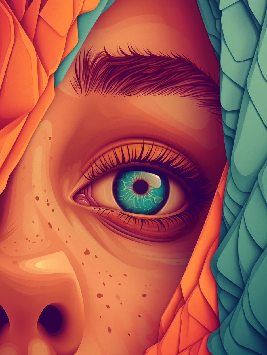Surreal Neon Freckled Portrait - Image 4