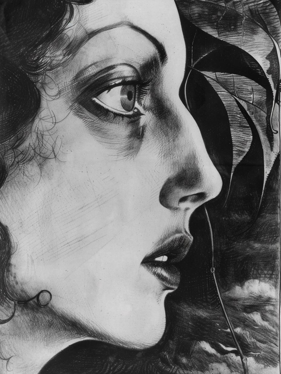 Melancholy Charcoal Gaze - Image 3
