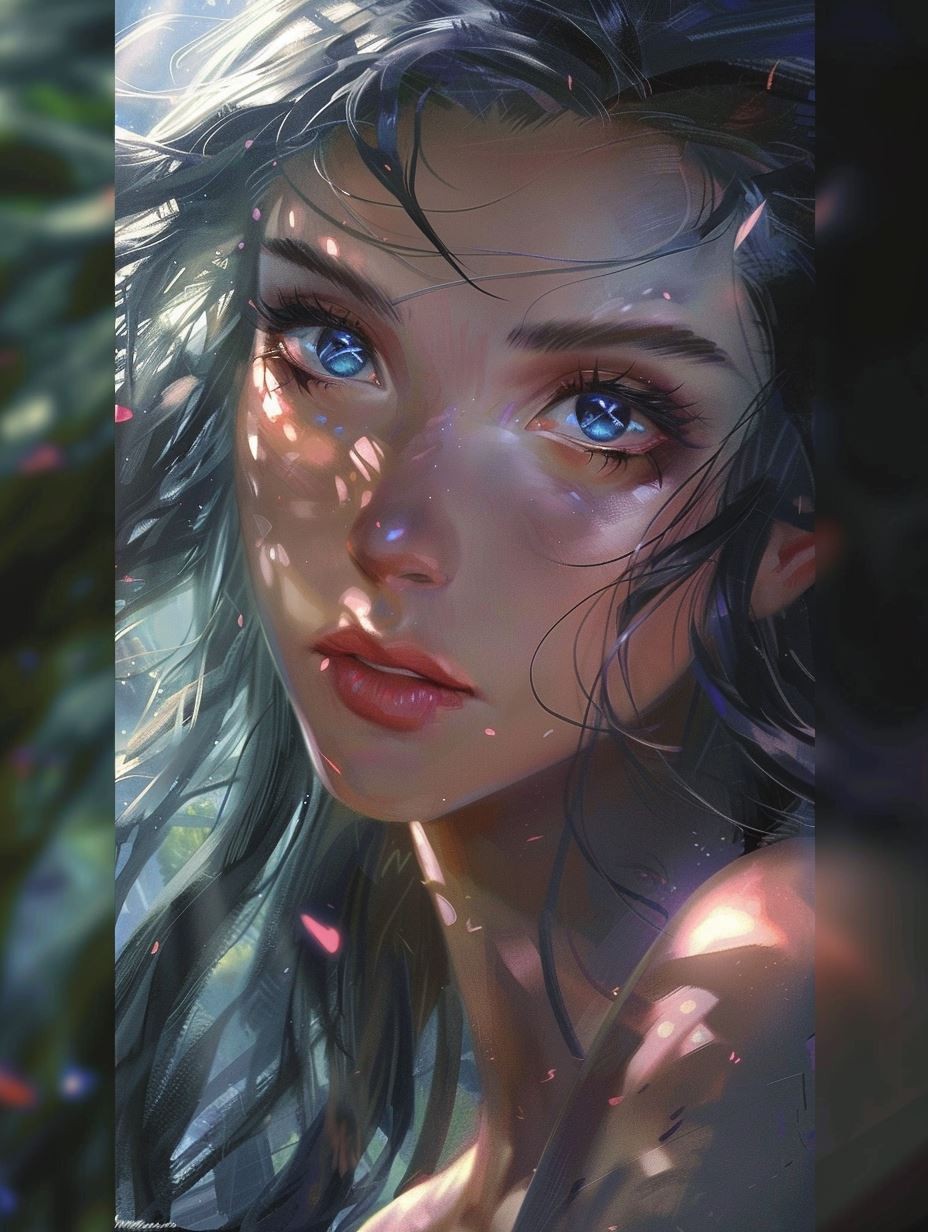 Ethereal Gaze in Shimmering Light - Image 1