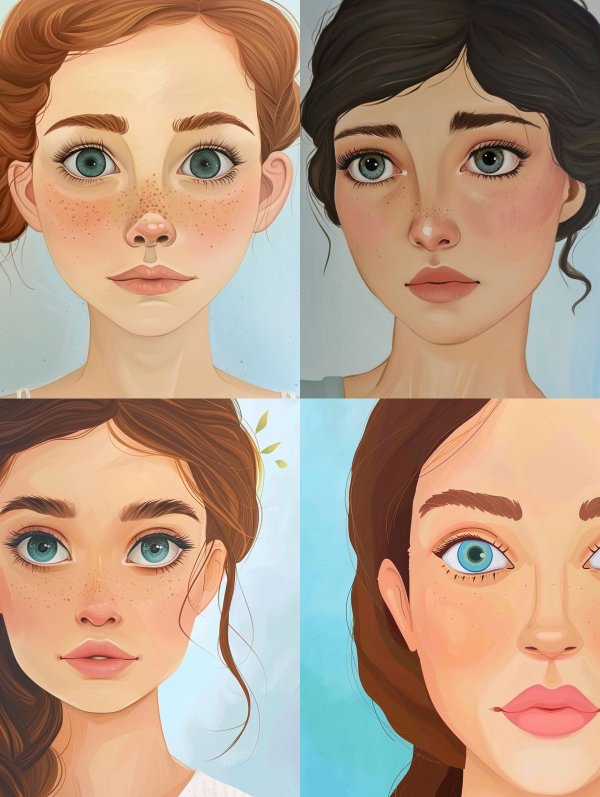 Digital Portraits of Ethereal Young Women