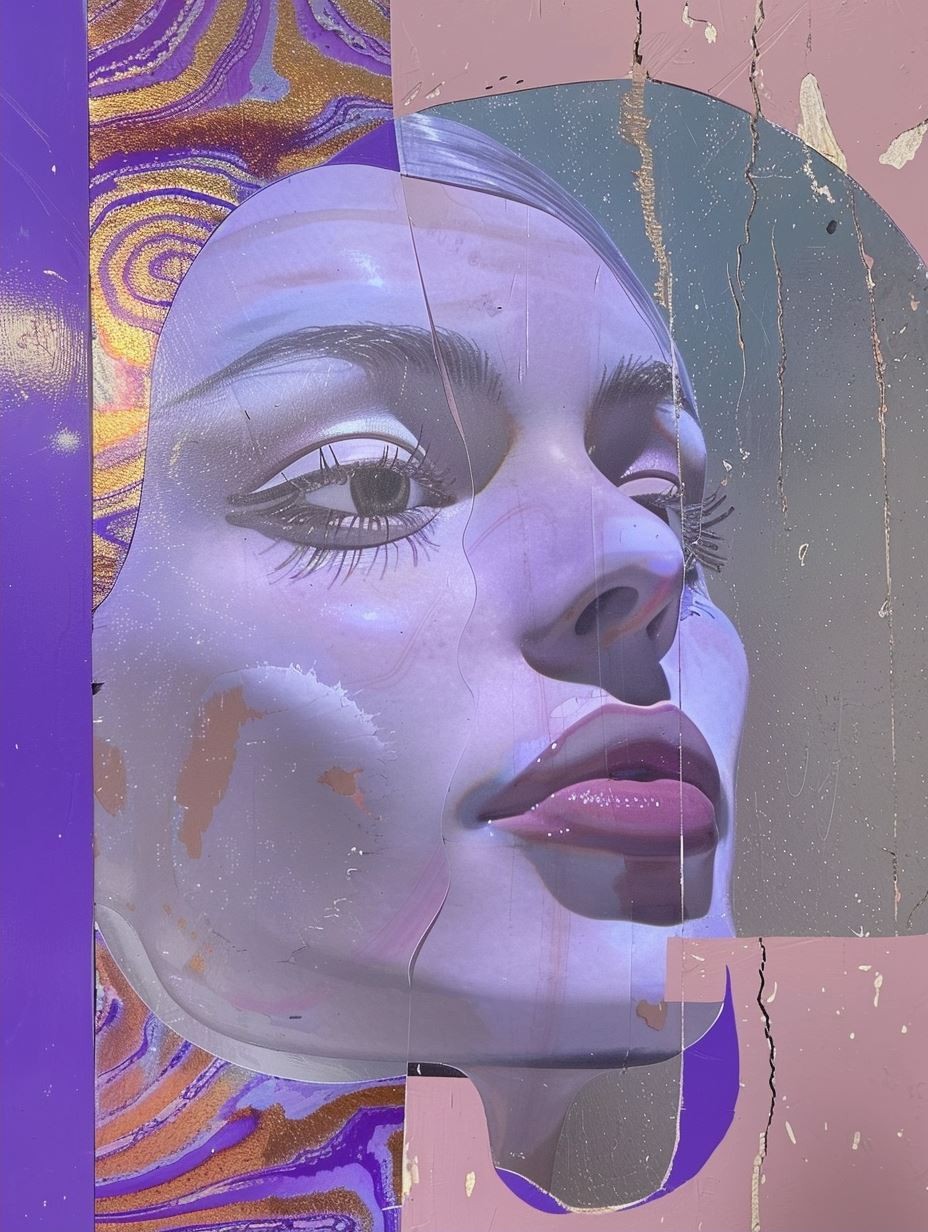 Neon Violet Surrealist Portrait - Image 2
