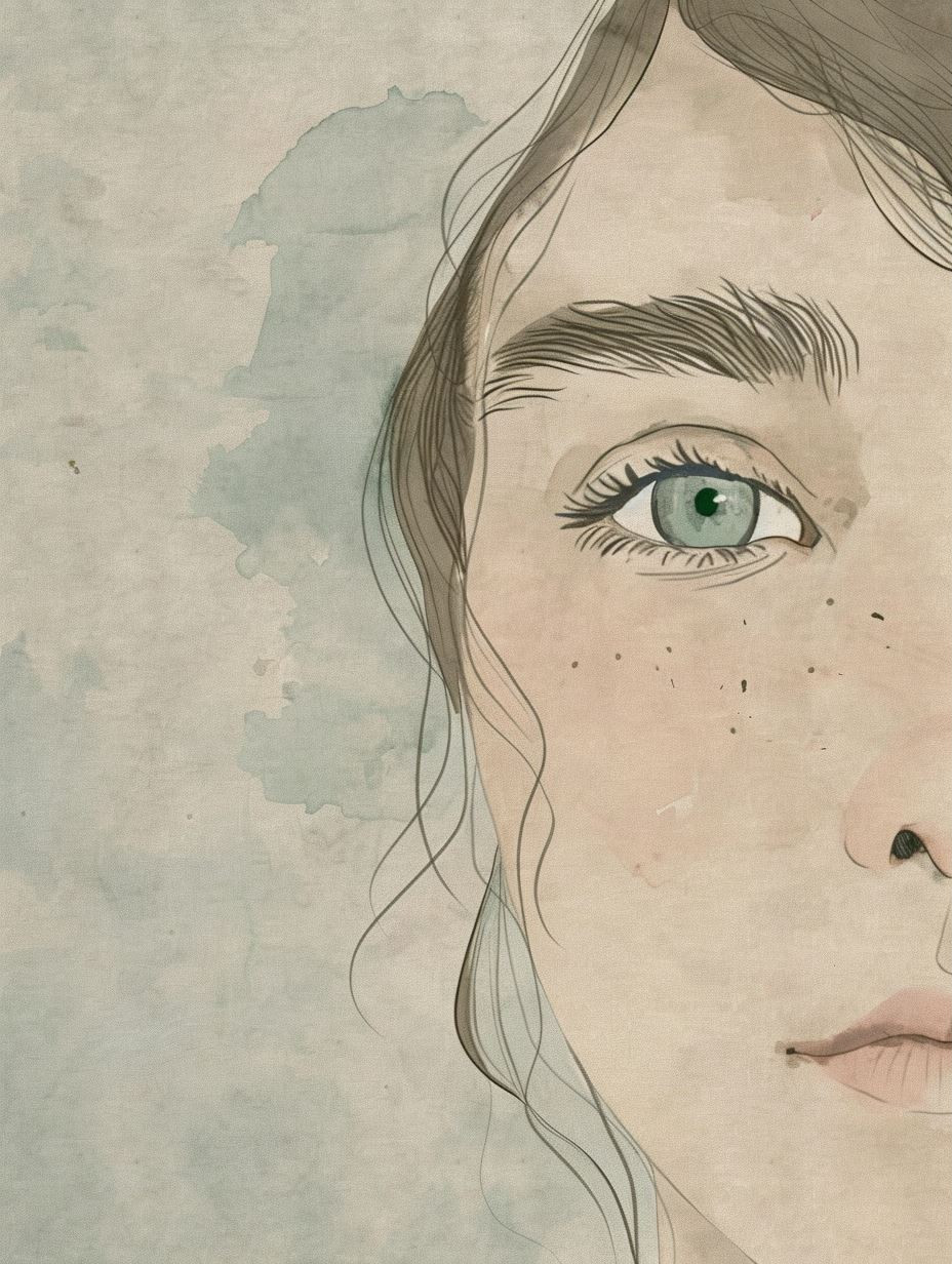 Ethereal Gaze Watercolor Portraits - Image 3