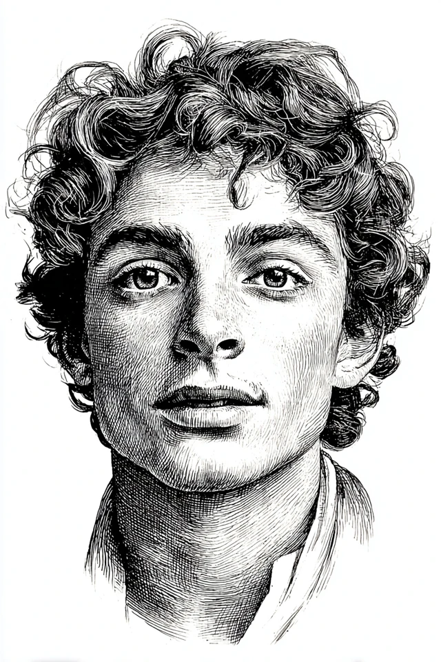 Ink Etched Portrait - Image 1