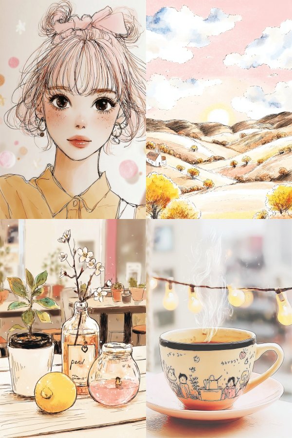 Cozy Anime Aesthetics Collage