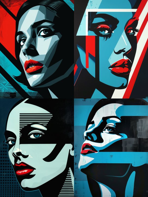 Geometric Visions of Feminine Elegance