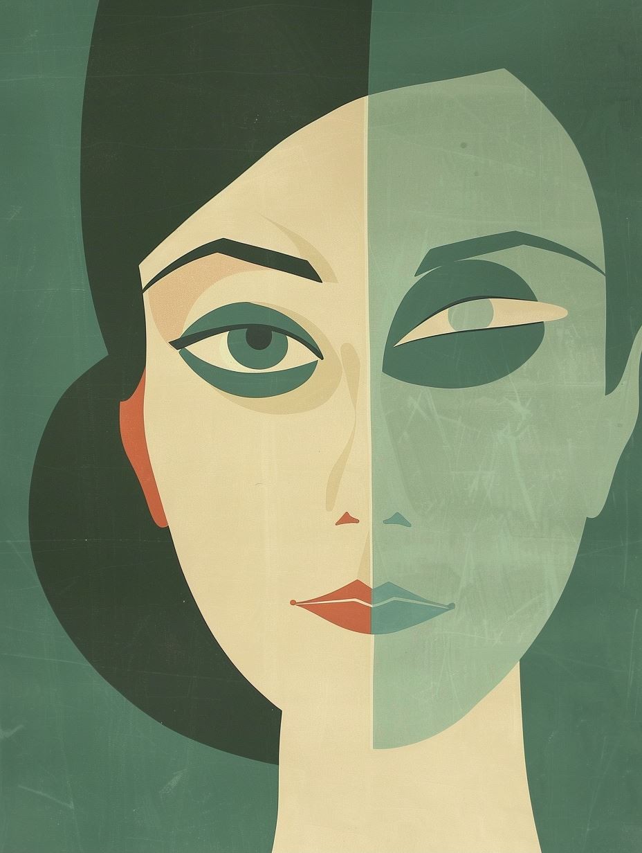 Geometric Emerald Portrait Study - Image 2