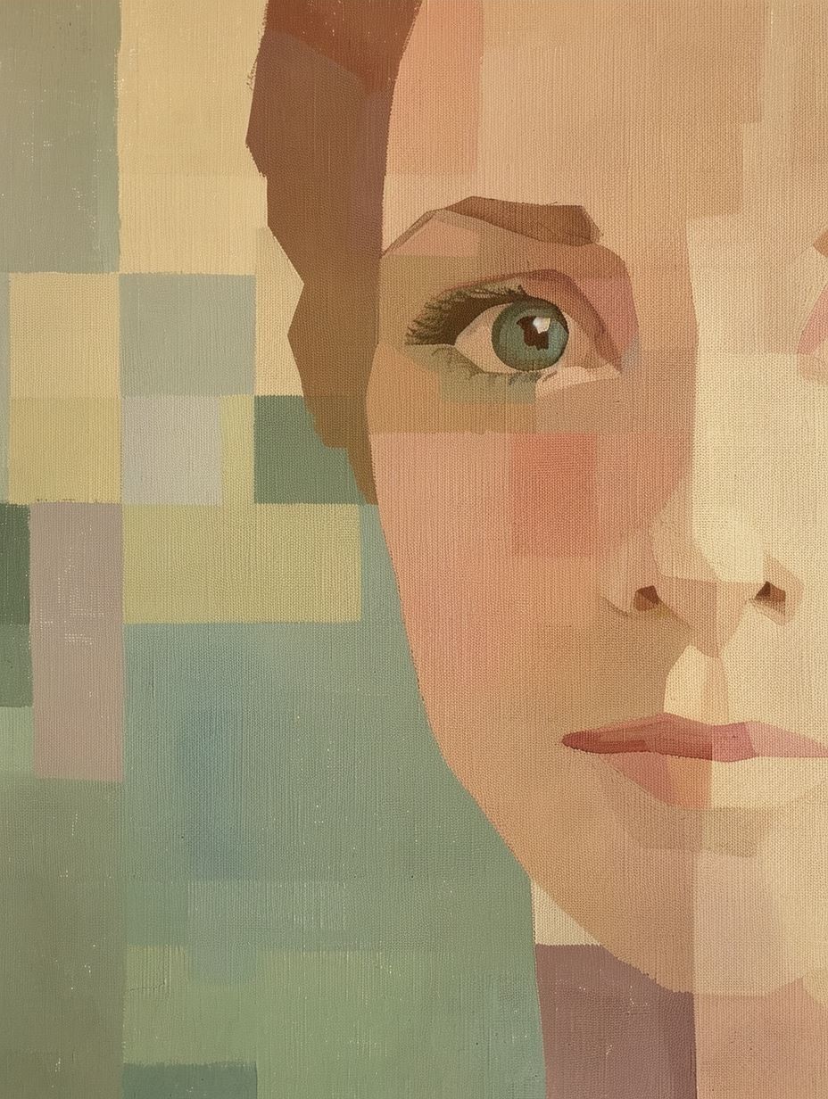 Geometric Pastel Portrait Study - Image 4