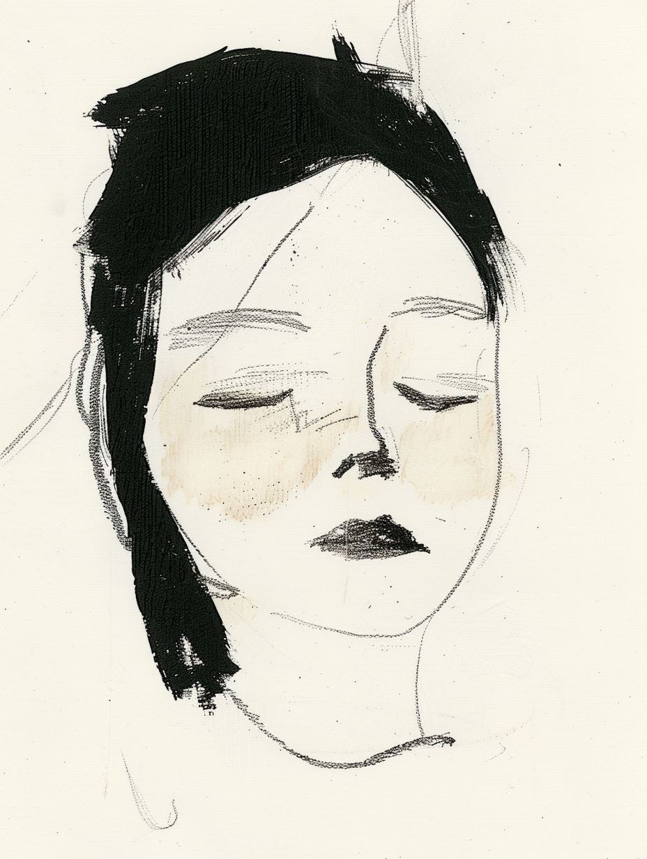 Whispers of Silence: Ink Portrait Studies - Image 2