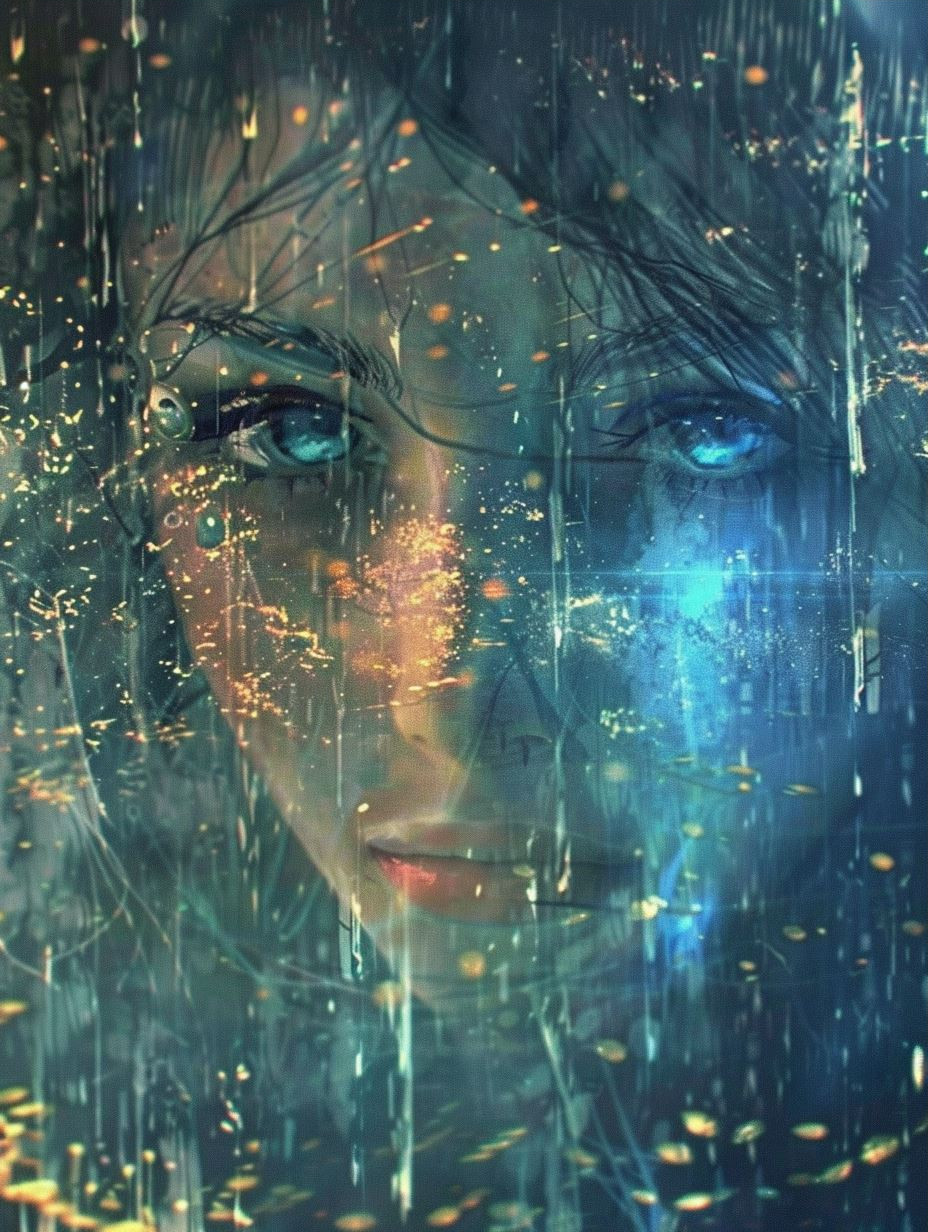Ethereal Faces Behind Frozen Glass - Image 3