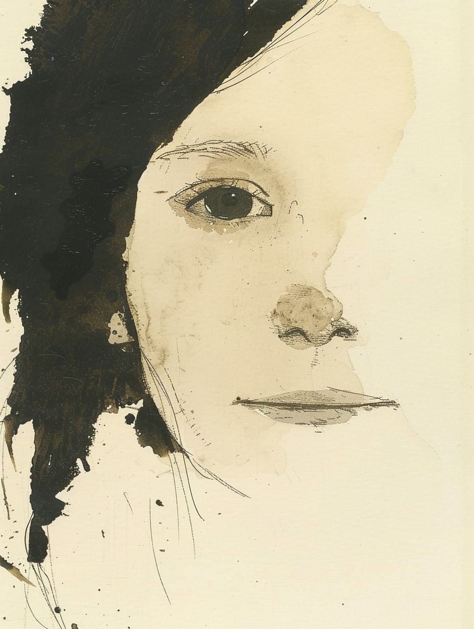 Ethereal Ink Wash Portraiture - Image 2