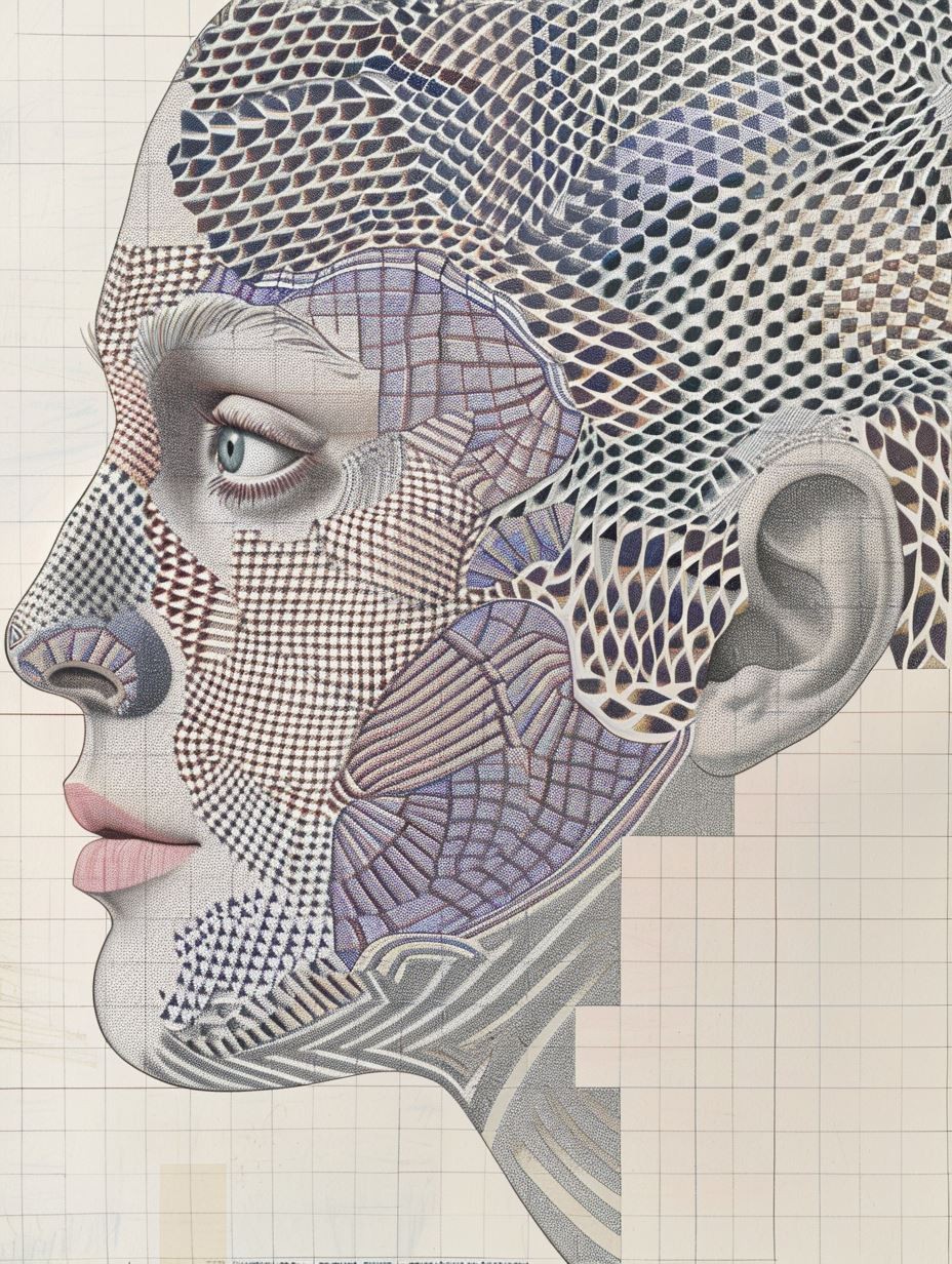 Intricate Geometric Mask Portrait - Image 2