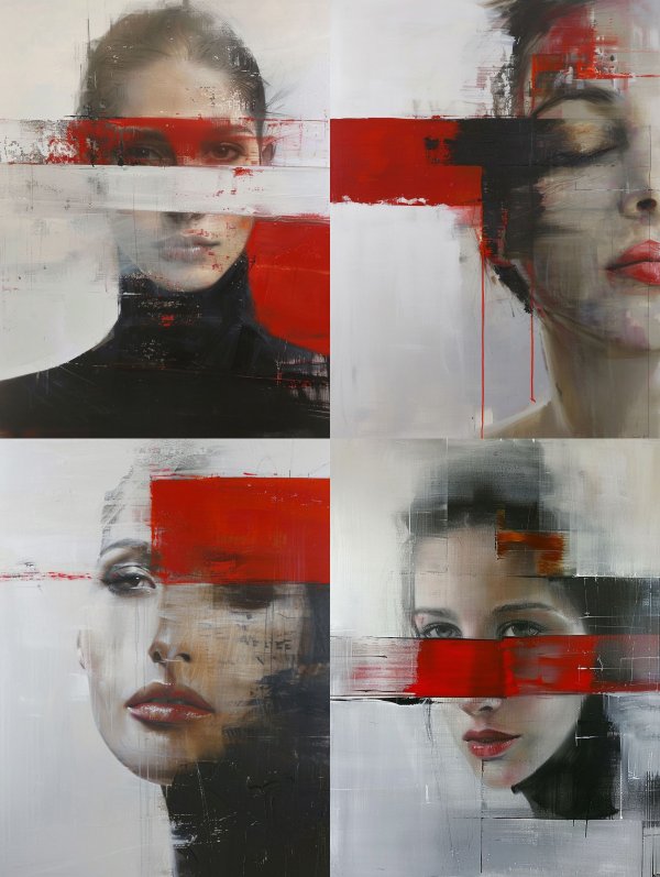 Fragmented Visions in Red