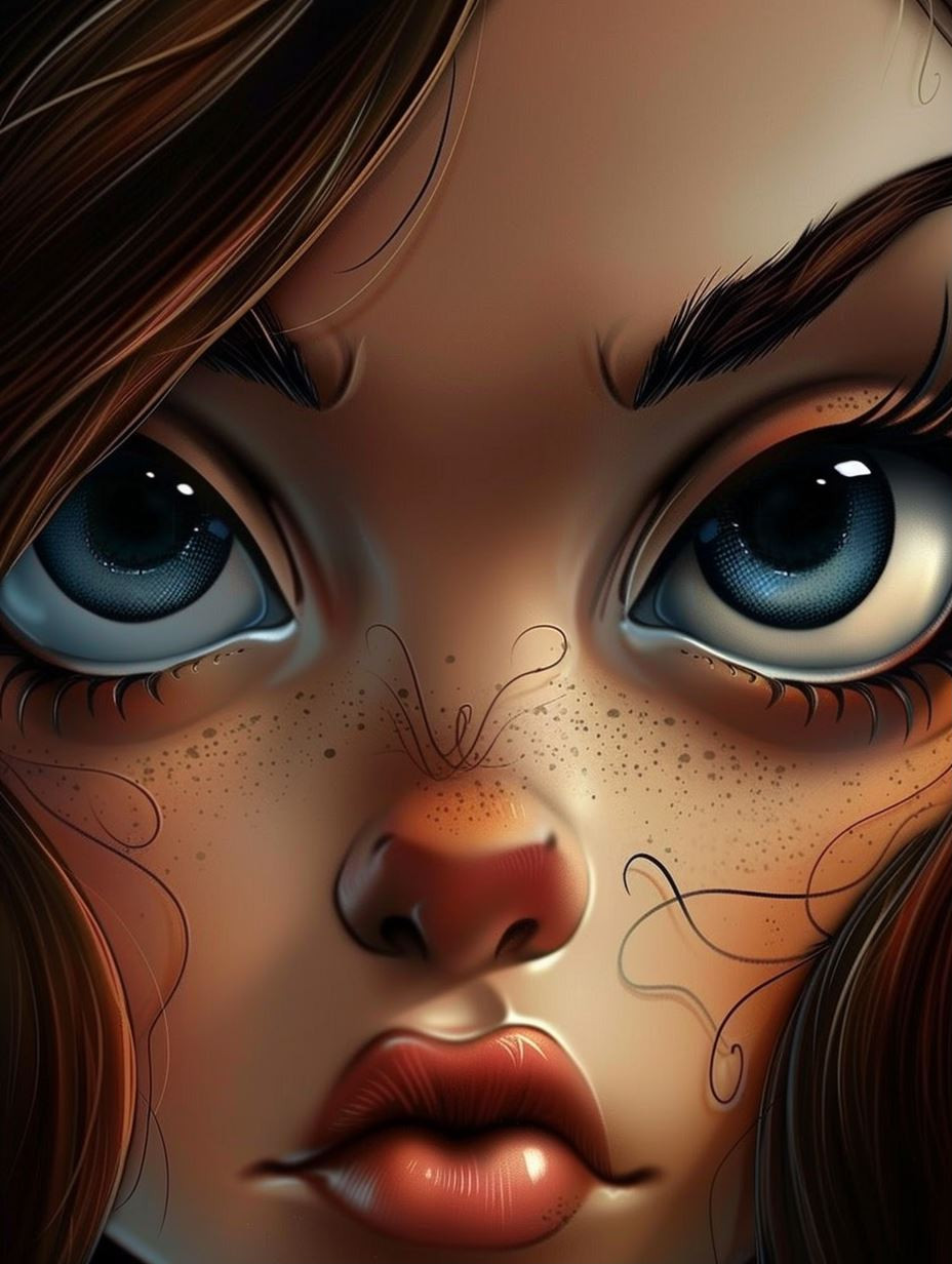 Soulful Gazes: Digital Portrait Collection - Image 1