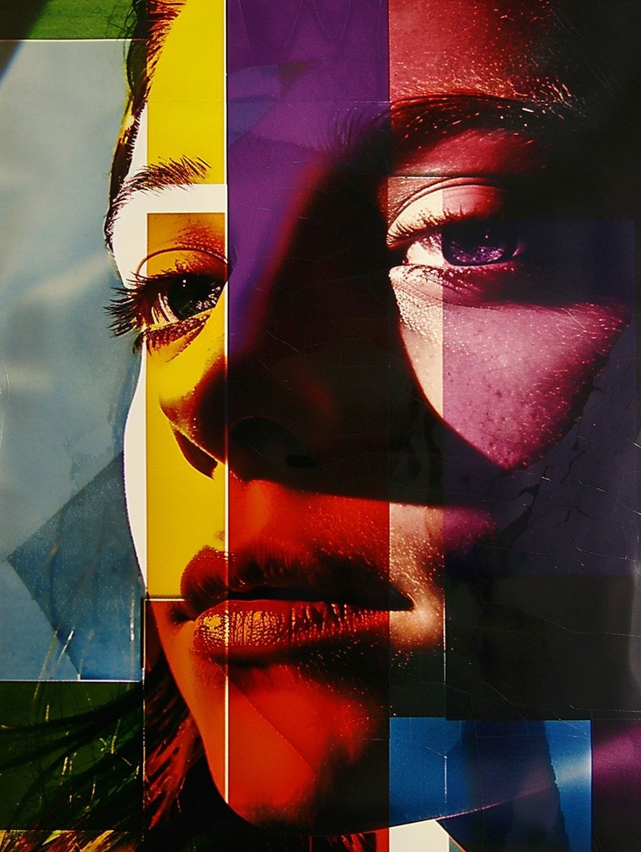 Fragmented Crimson Gaze Portrait - Image 2