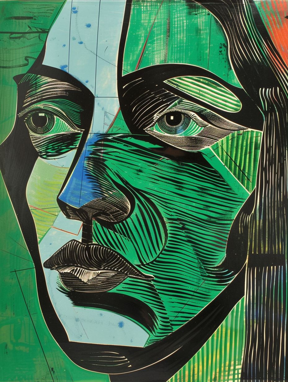 Fragmented Ceramic Geometric Portrait - Image 3