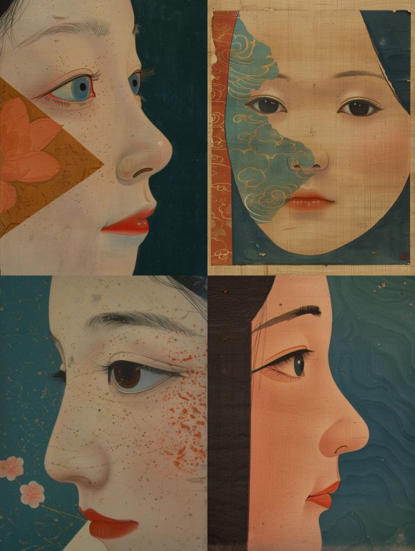 Ethereal Asian Portrait Collage