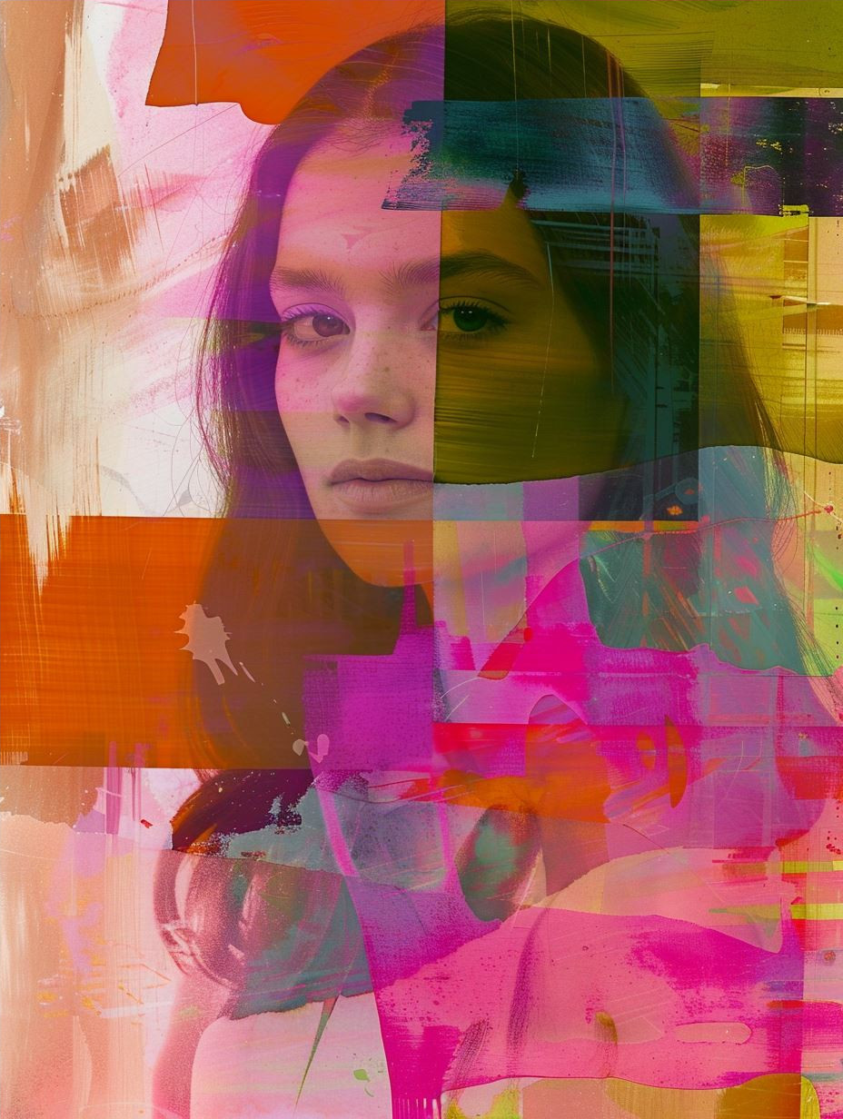 Abstract Neon Prism Portrait - Image 4
