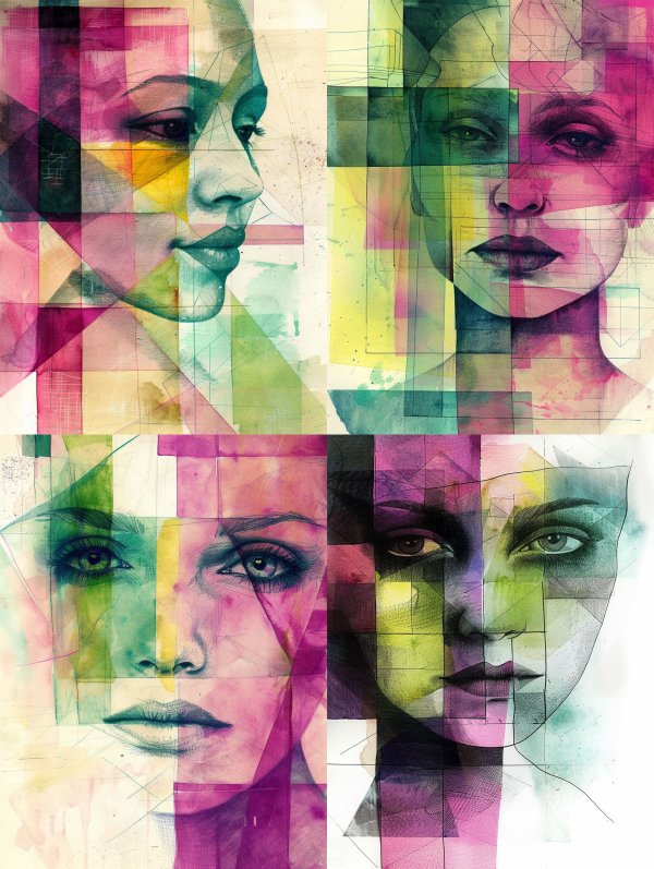 Prismatic Portraits of Fragmented Beauty