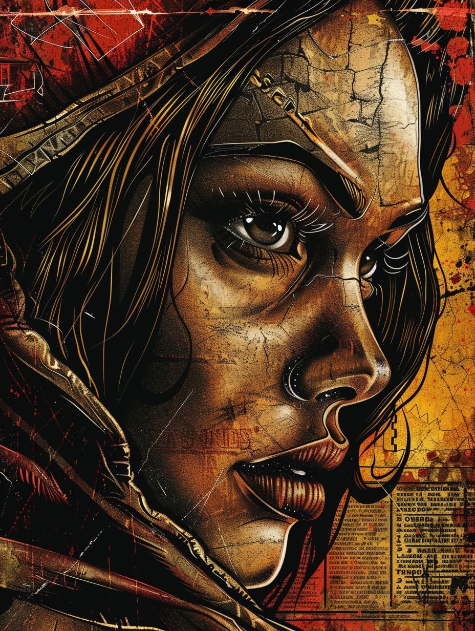Gilded Grit Cyberpunk Portrait - Image 4