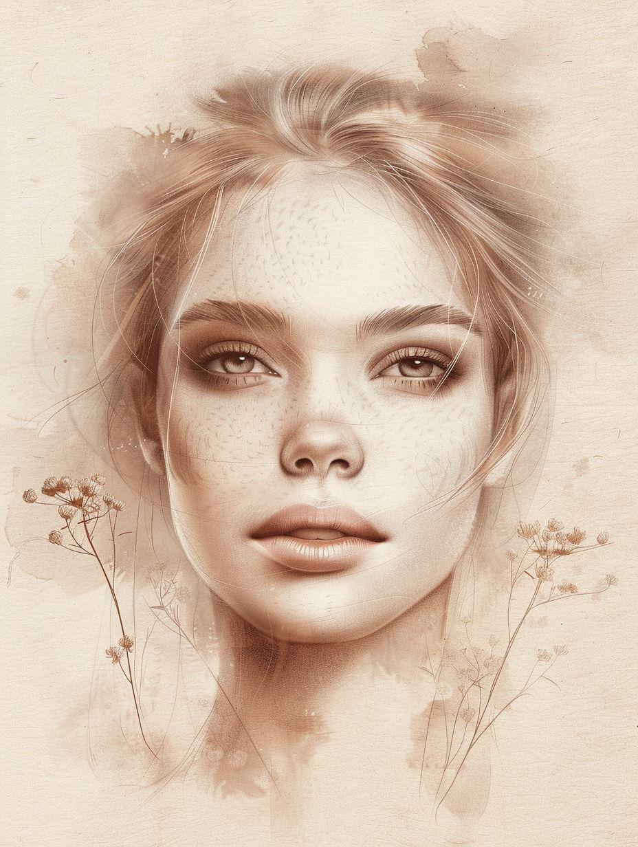 Ethereal Sepia Charcoal Portraits - Image 2