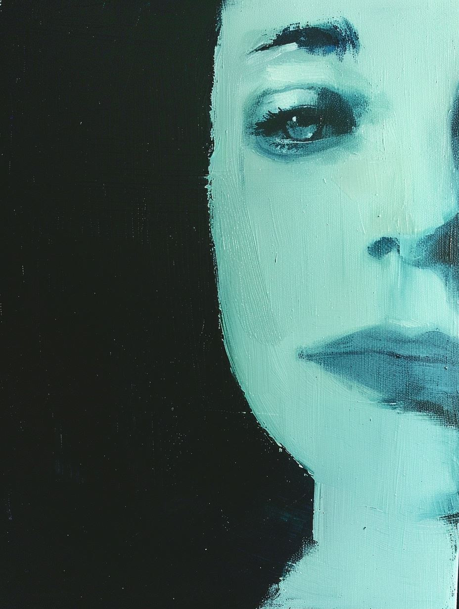 Ethereal Teal Portrait Study - Image 1