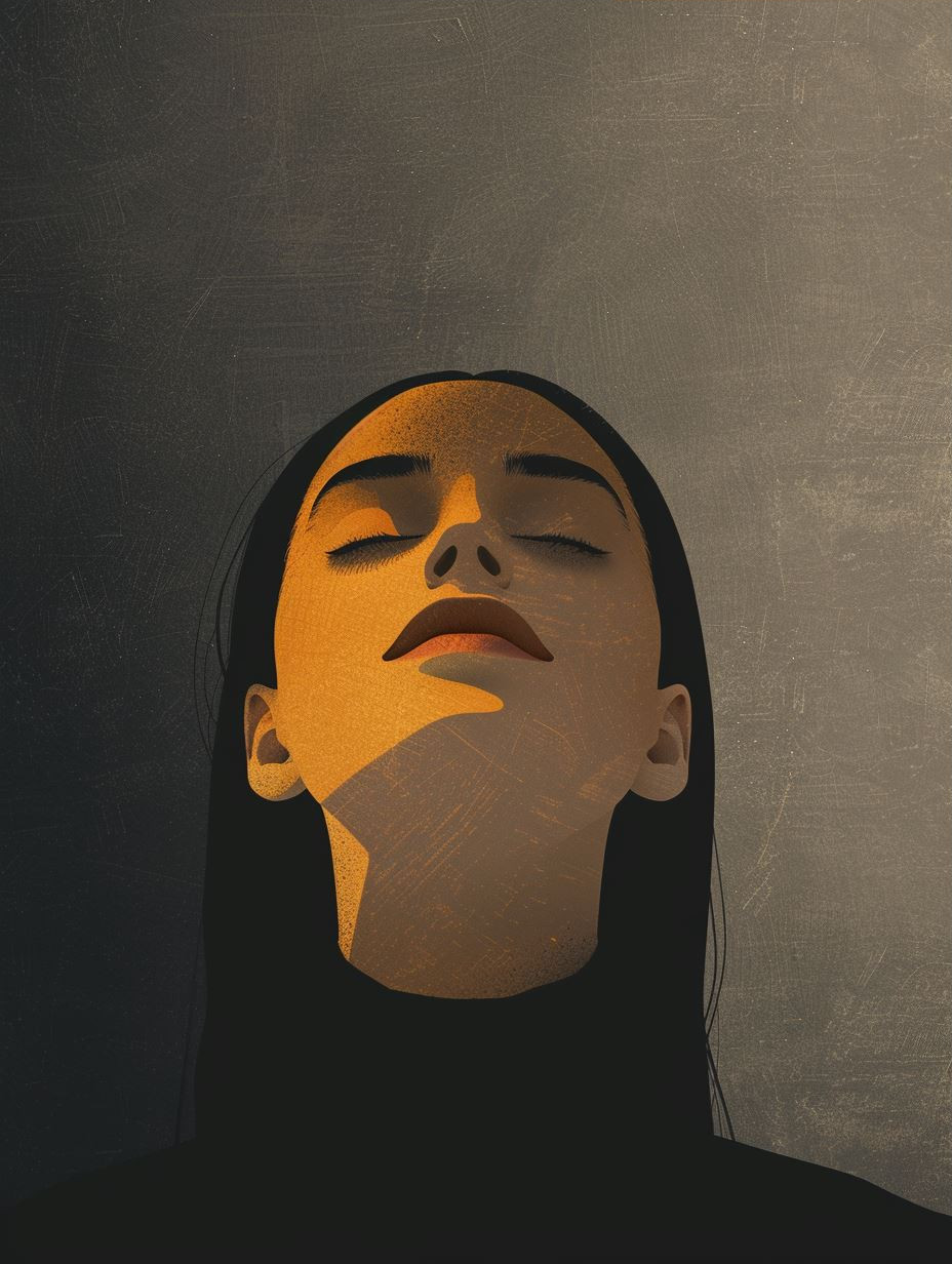 Golden Shadows Minimalist Portraiture - Image 3