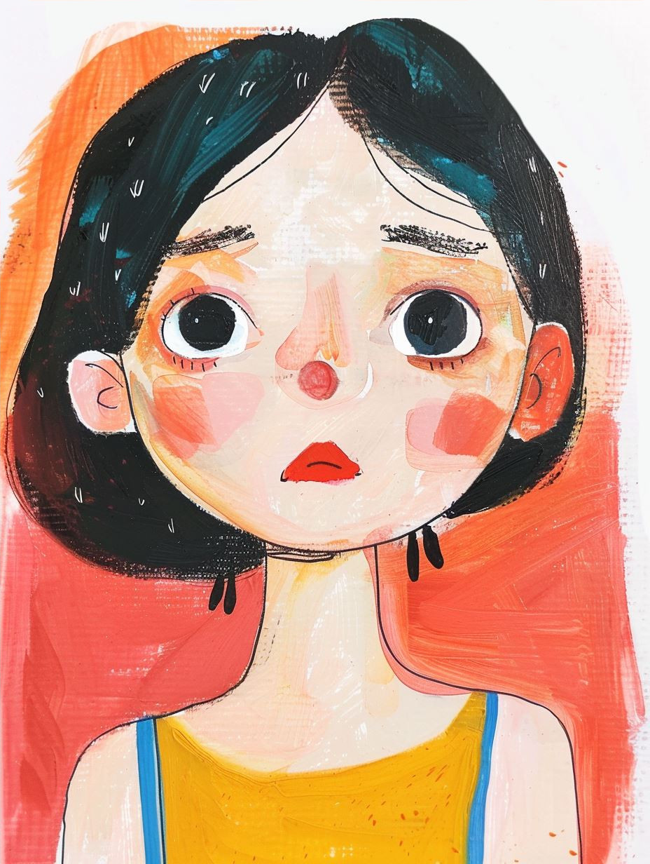 Whimsical Gazes: Four Stylized Portraits - Image 4