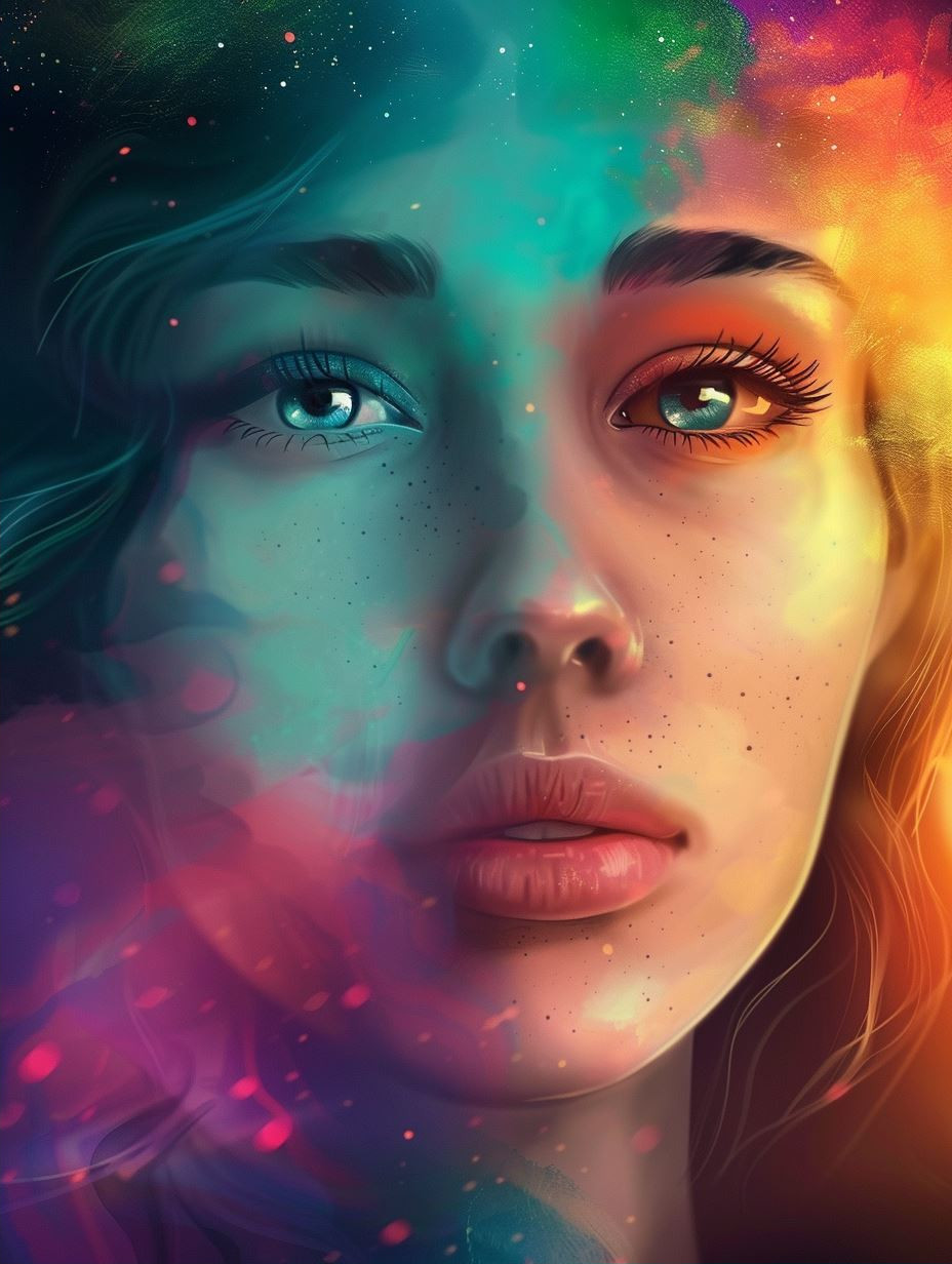 Ethereal Neon Prism Portraits - Image 2