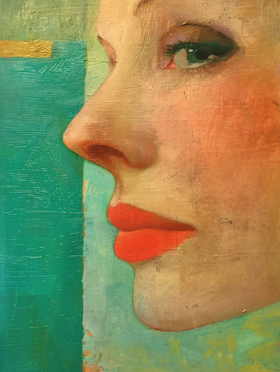 Abstract Ethereal Portrait in Teal - Image 3