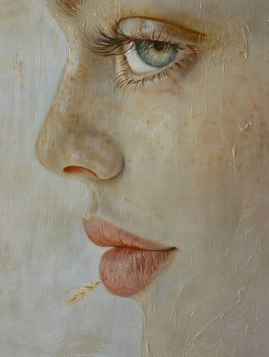 Ethereal Gilded Texture Portrait - Image 4
