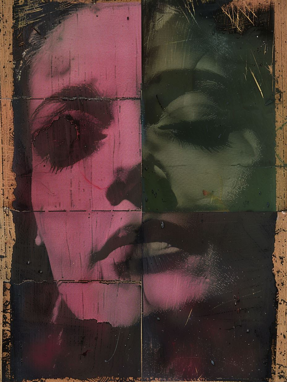 Ethereal Magenta Mixed Media Portrait - Image 2