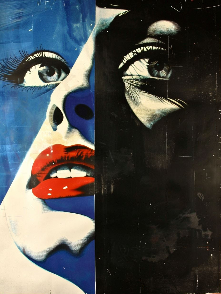 Fragmented Gaze of Cobalt Blue - Image 1