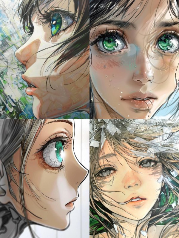 Ethereal Gazes: A Digital Anime Portrait Study