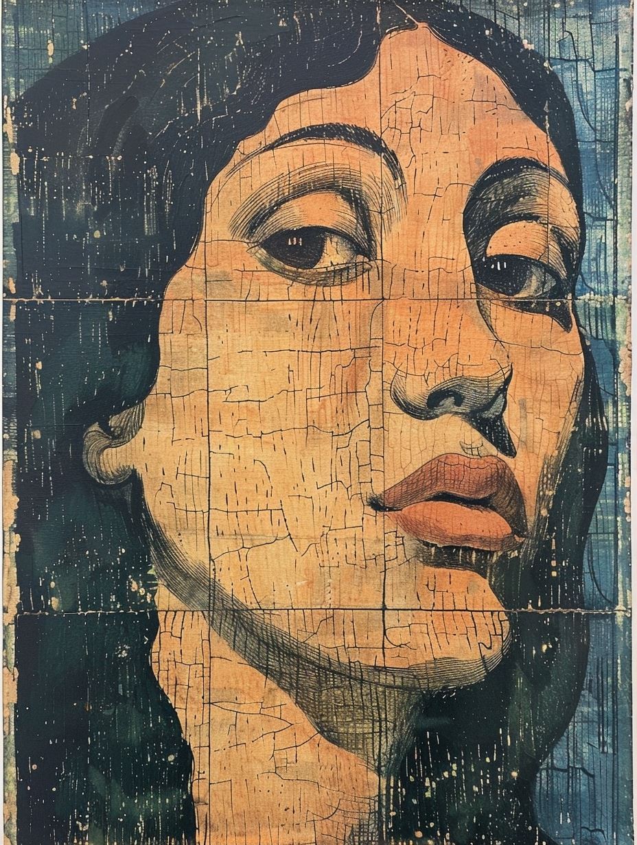 Weathered Portrait of Timeless Grace - Image 1