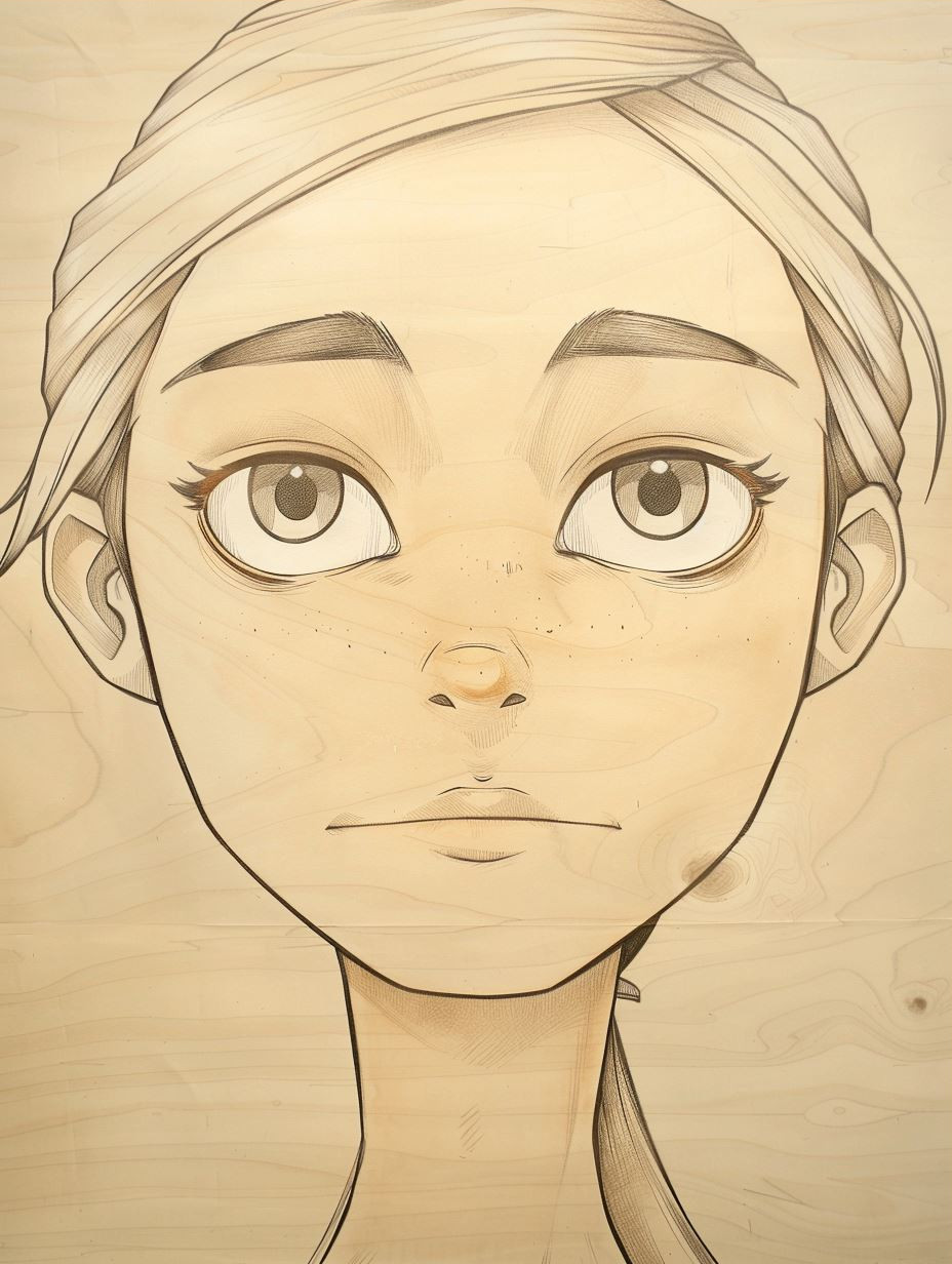 Vintage Anime Portrait Study - Image 3
