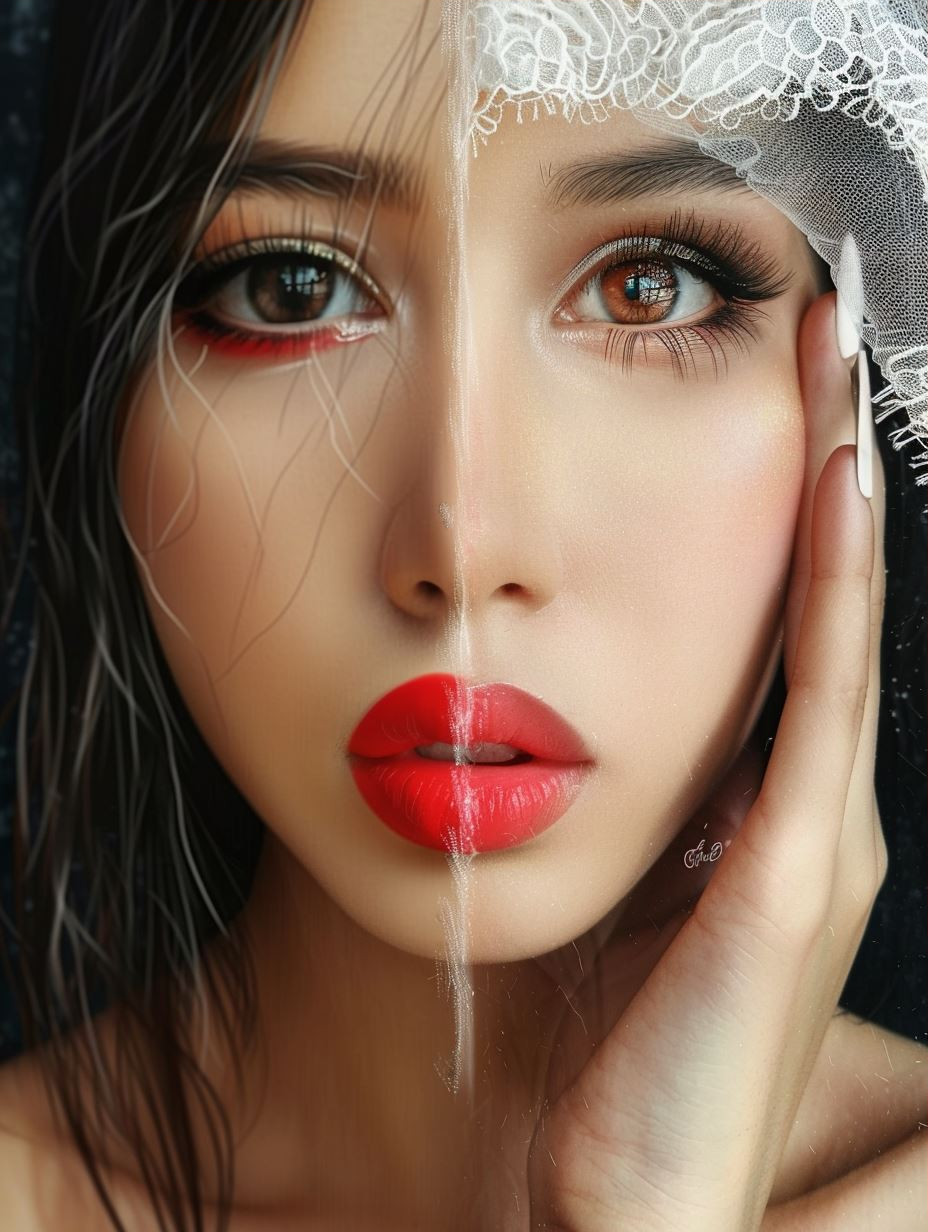 Hyper-Realistic Porcelain Beauty Portrait - Image 3