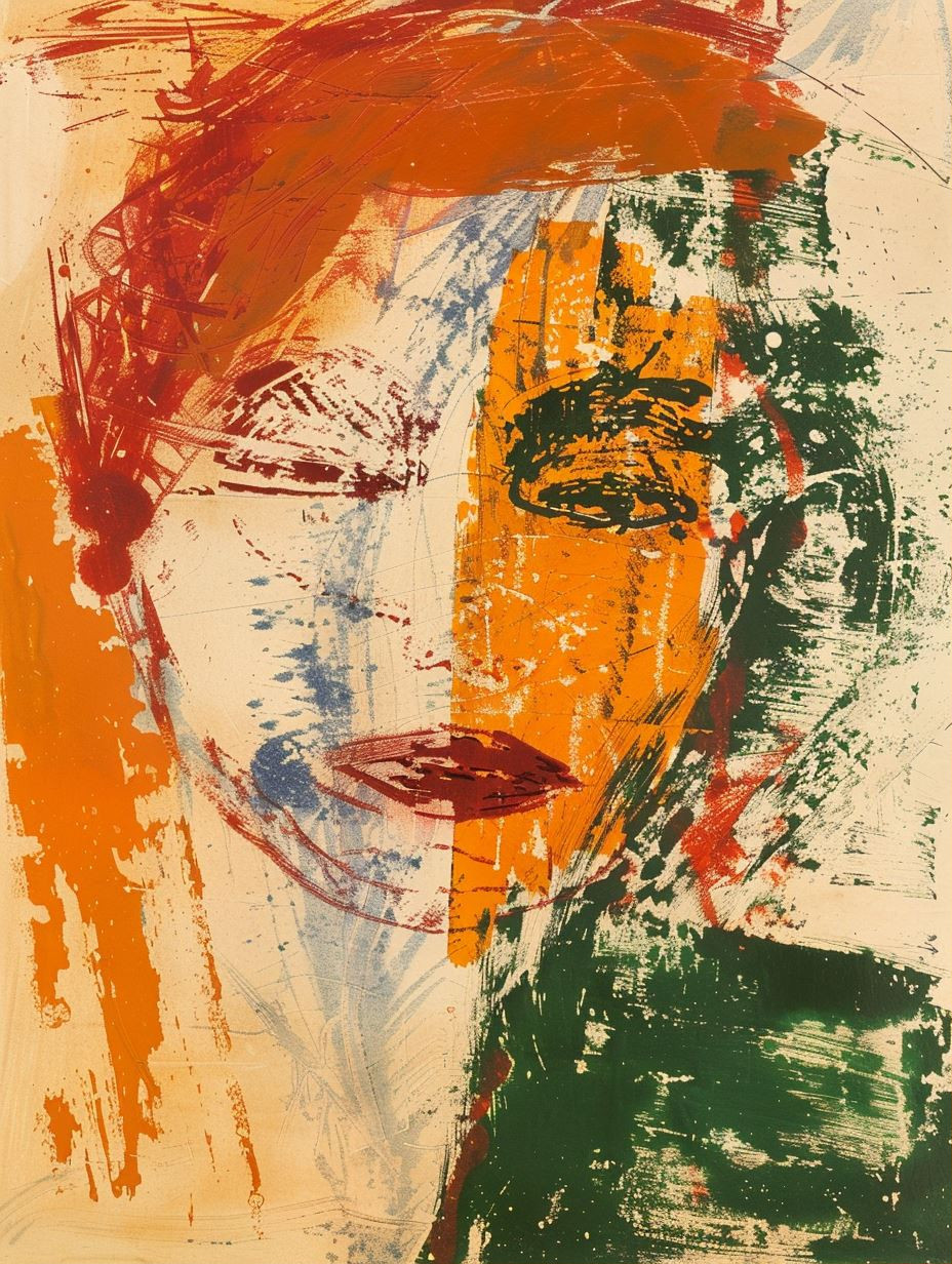Fragmented Faces in Vibrant Color - Image 1