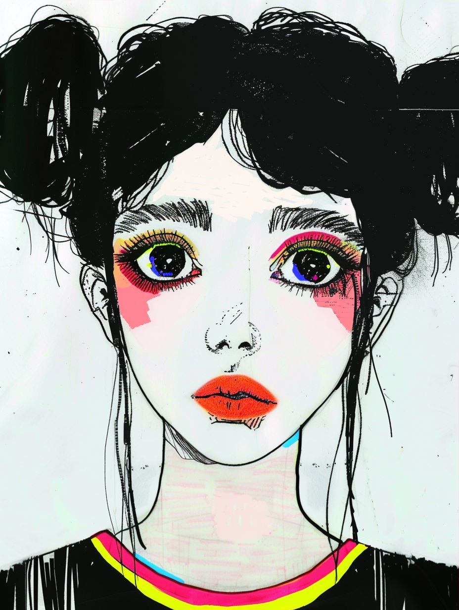 Neon Splatter Urban Portrait - Image 3